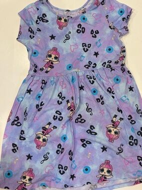 🎀 4/ $20 L.O.L. Surprise! Lavender Tie-Dye Dress Top with Pink and Blue Accents